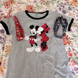 Disney Shirt with Red/Blue Headband